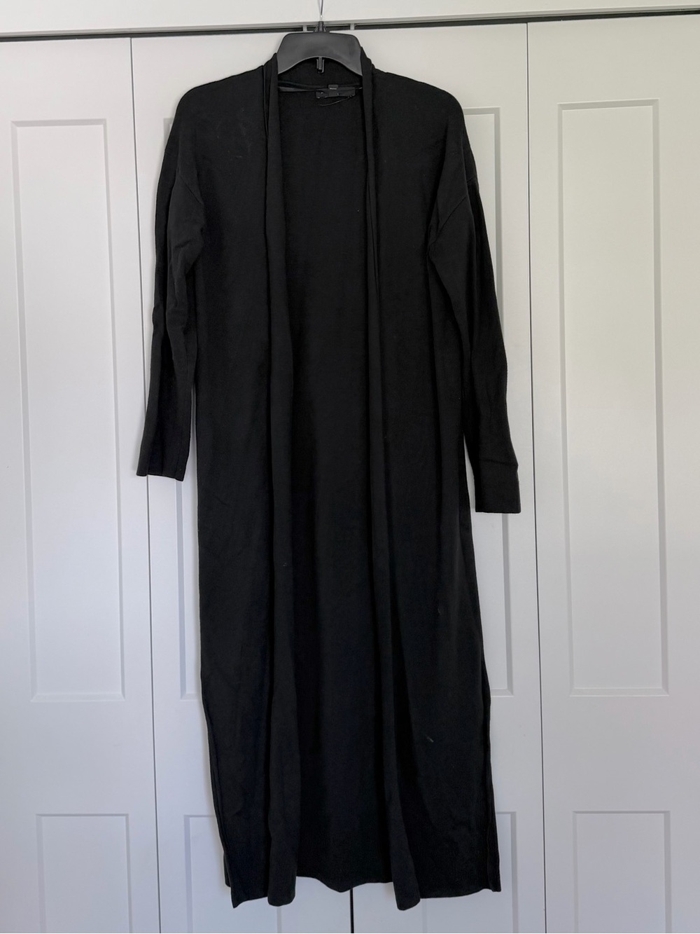 Banana Republic Black Long Open-Front Maxi Cardigan
